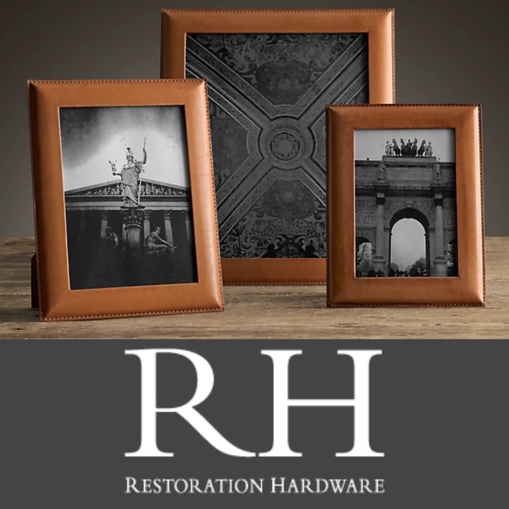 RH 4x6 Artisan Leather Picture Frame - BRAND NEW - Camel, Narrow